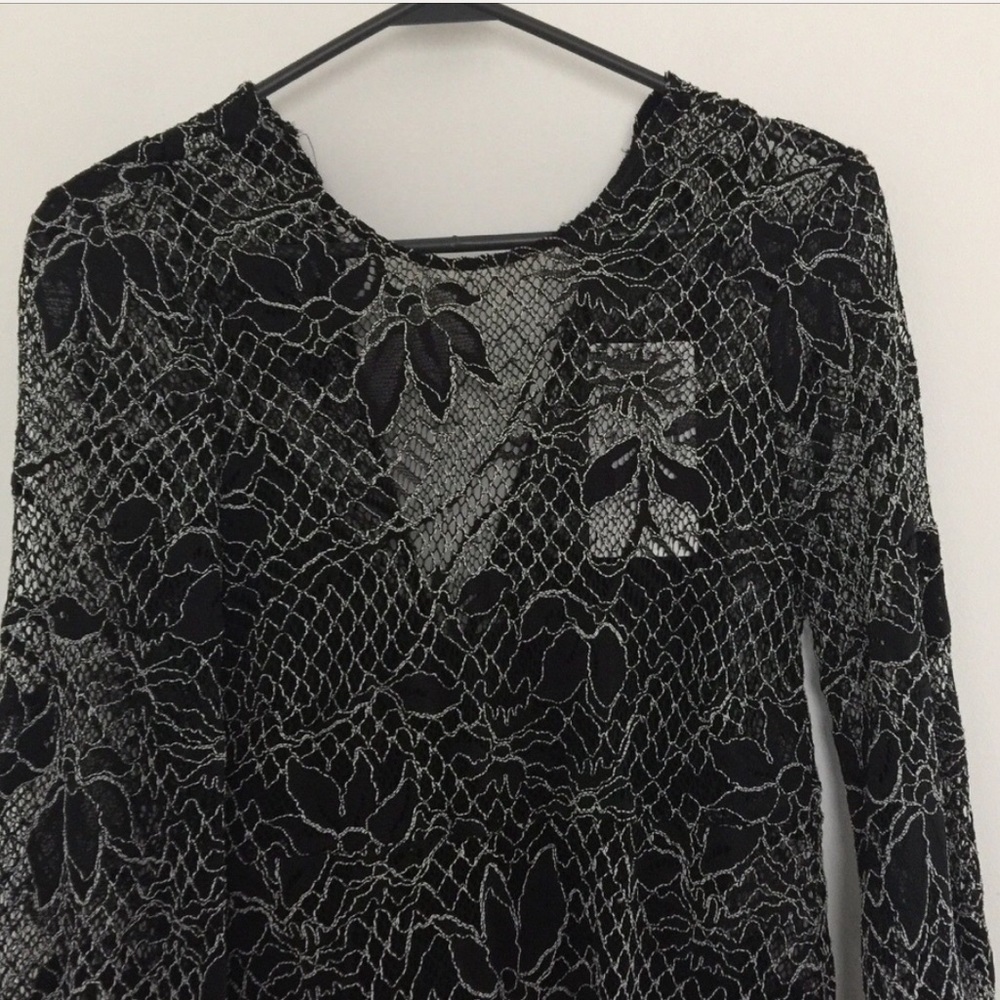 NWT Zara black crochet long dress - Picture 5 of 8